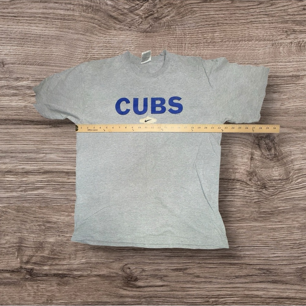 Vintage Nike Chicago Cubs T Shirt Mens L Gray MLB Baseball Swoosh 90s Y2K - Picture 4 of 6